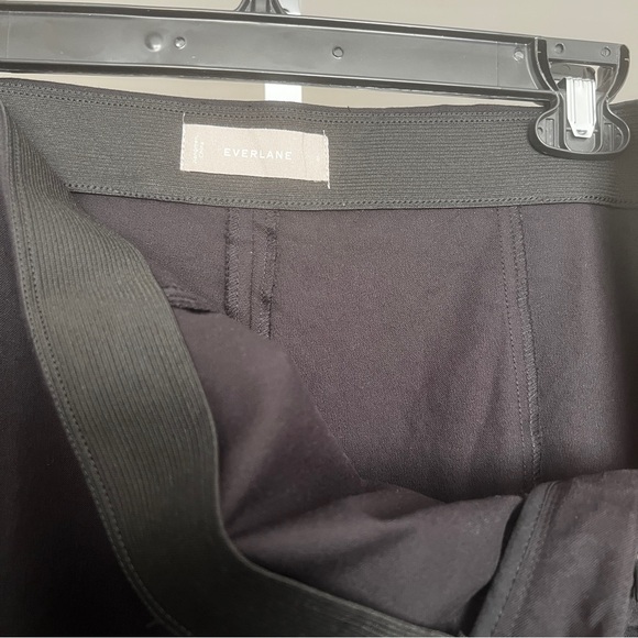 Everlane Black Pants SZ 8 Classic Minimalist Basics Stretch High Rise Side Zip - Picture 4 of 7
